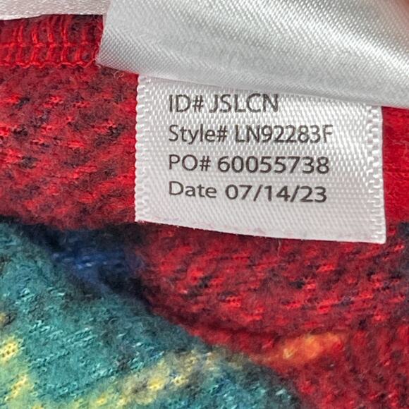 LAUREN RALPH LAUREN Pajamas Womens M Fleece Plaid Tartan Button Up Pants Red - Picture 14 of 16